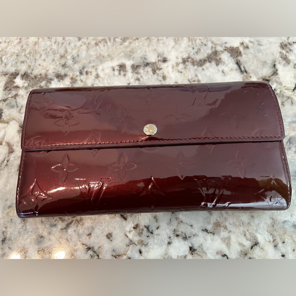Louis Vuitton Patent Leather Wallet in a Beautiful Wine Color